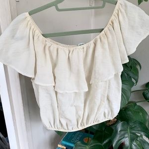 Urban Outfitters White Off the Shoulder Top